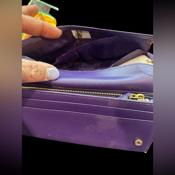 Prada Purple Long Wallet With COA - Picture 12 of 16